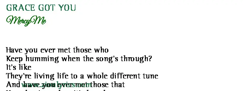 Grace Got You Lyrics Mercyme Zion Lyrics